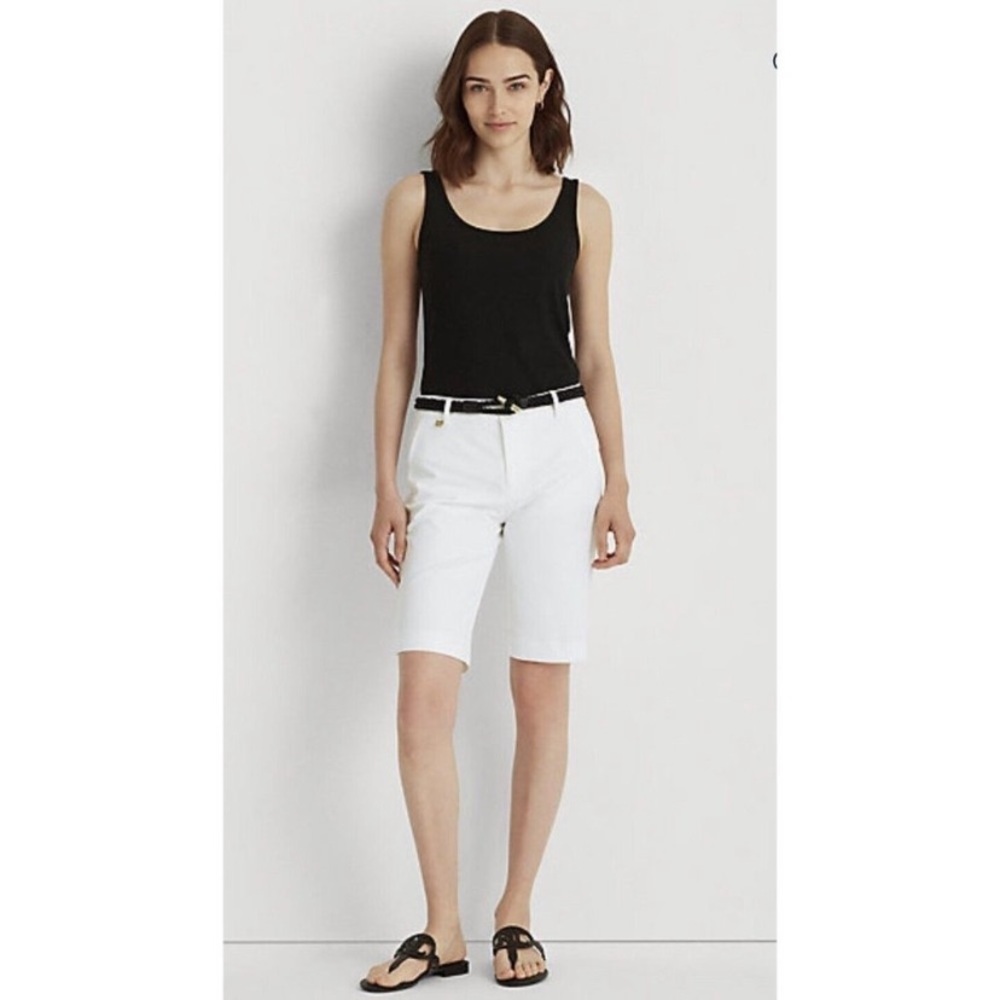 Lauren Ralph Lauren Women's Bi-Stretch Twill Shorts White Size US 4